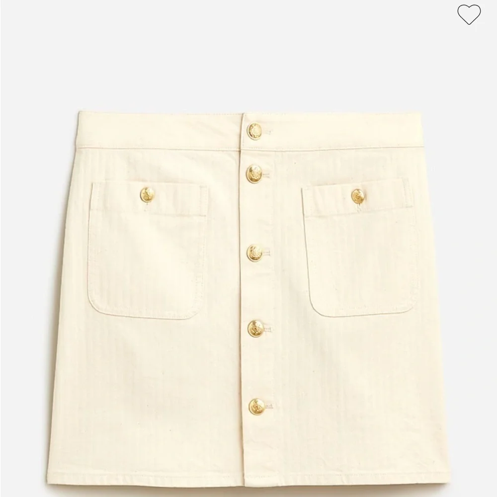 J crew Textured denim mini skirt in ecru